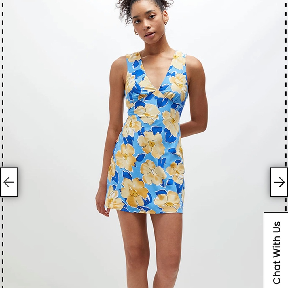 NWT blue and yellow floral mini dress